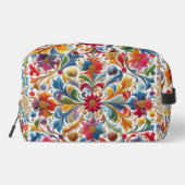 化粧品バッグカラフルフローラルパターン ドップキット (裏面)