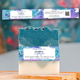 化粧品バーソープバンド製品ラベルラップパープル 招待状ベリーバンド