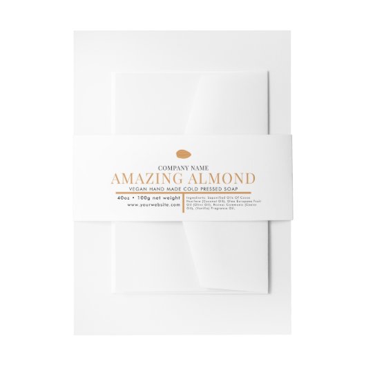 化粧品バーソープベリーバンドラベルラップアーモンド 招待状ベリーバンド (正面例)