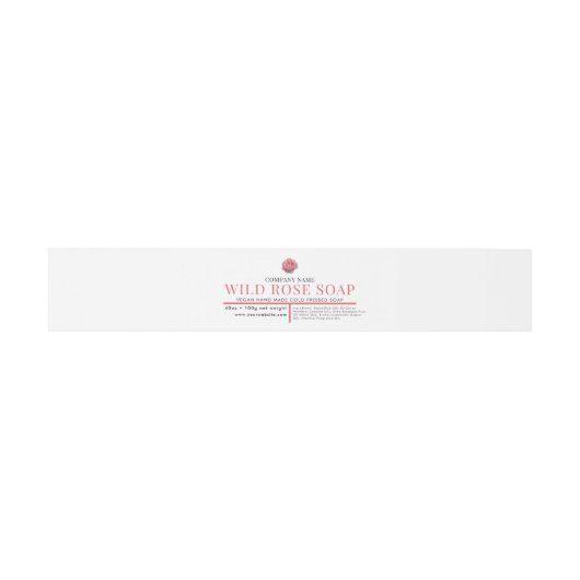 化粧品バーソープベリーバンドラベルラップピンクローズ 招待状ベリーバンド (フラット)