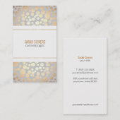 化粧品フェイク金ゴールドリーフライトグレー 名刺 (正面/裏面)