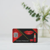 化粧品プロフェッショナル |赤黒 |名刺 名刺 (スタンド正面)