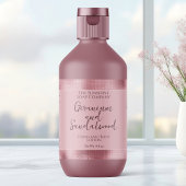 化粧品ボトルまたは瓶ラベル – ピンクフォイル縁ど ラベル