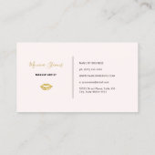 化粧品メイクアップアーティスト金ゴールドリップロゴ 名刺 (裏面)