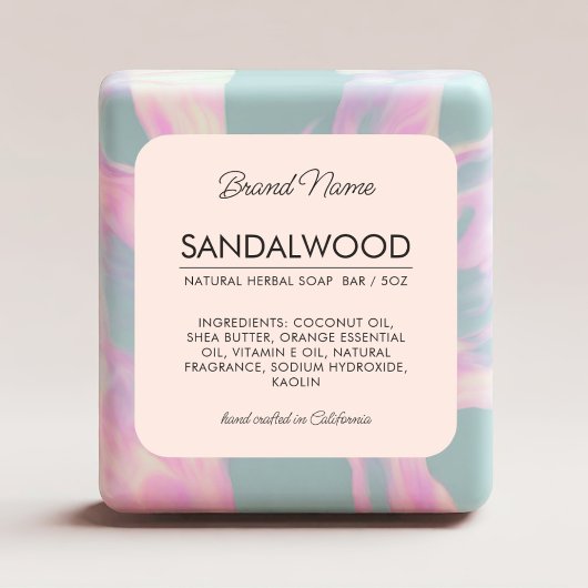 化粧品モダン成分石鹸ラベル スクエアシール