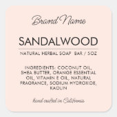 化粧品モダン成分石鹸ラベル スクエアシール (正面)