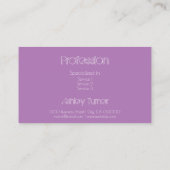 化粧品モダン用パープル、美しいファッショナブル 名刺 (裏面)