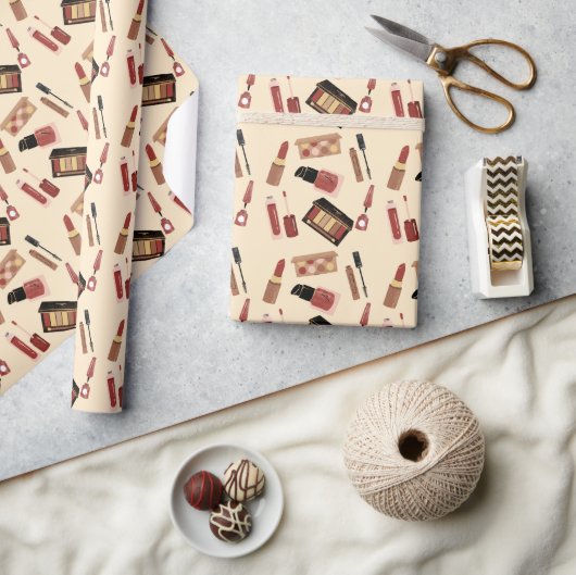 化粧品模様化粧品学 ラッピングペーパー (クラフト)