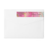 化粧品瓶ラベル – ピンクの大理石と金箔 ラップアラウンドラベル (裏面)