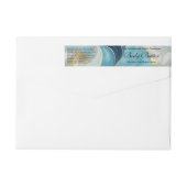 化粧品瓶ラベル – 青い大理石と金ゴールド ラップアラウンドラベル (裏面)