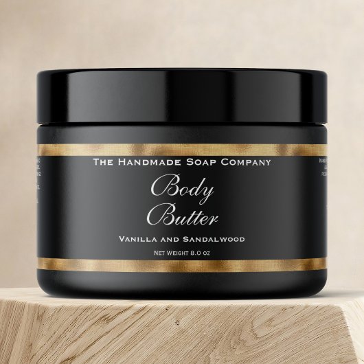 化粧品瓶ラベル – 黒と織フェイクり金ゴールド ペットボトルラベル