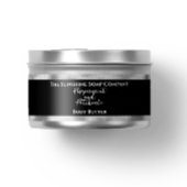 化粧品瓶ラベル – 黒と銀の箔 ラップアラウンドラベル