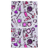 化粧品用ピンク図解入りの、写真付きのパタン スモールペーパーバッグ (裏面)