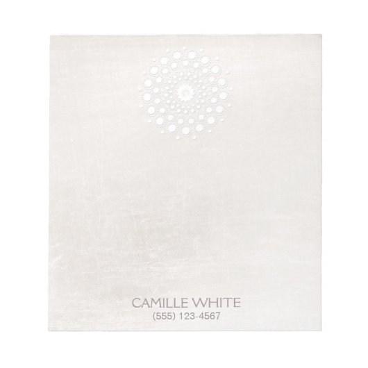 化粧品白ロゼット自然とオーガニックスパ ノートパッド (正面)