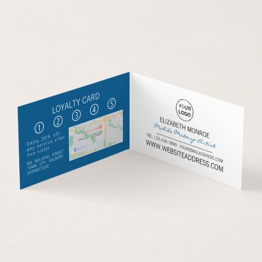 化粧品選択、メイクアップアーティスト、ロイヤリティカード、 名刺 (内部)