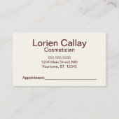 化粧品 メイクアップ ビューティー コスメティシャン 名刺 (裏面)