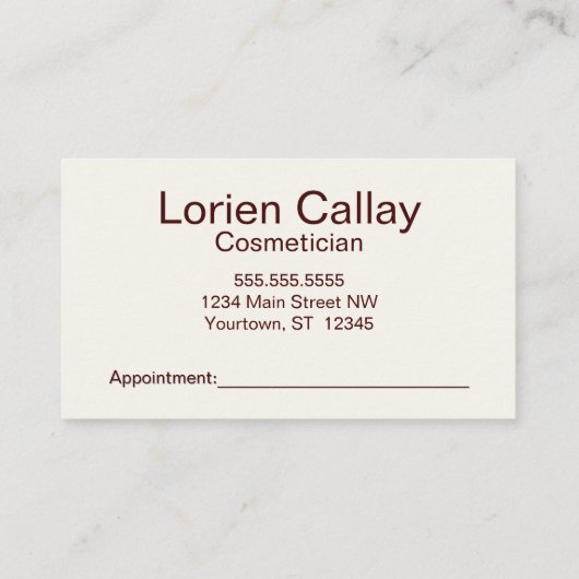 化粧品 メイクアップ ビューティー コスメティシャン 名刺 (裏面)