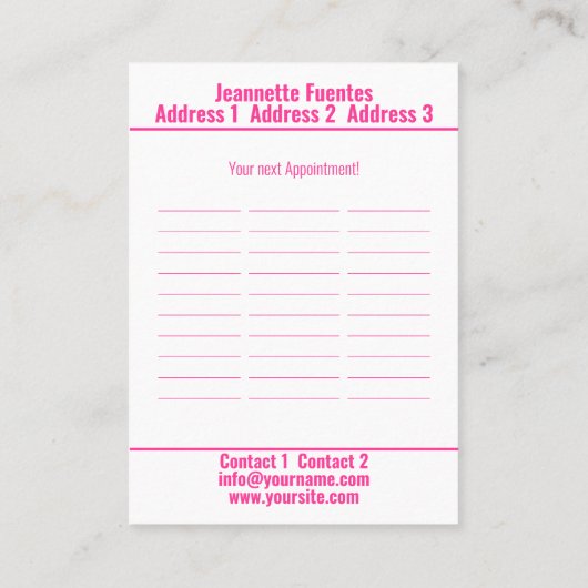 化粧品 – 名刺 (裏面)