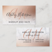 化粧大理石バラ金ゴールド箔スクリプモノグラムのト 名刺 (正面/裏面)