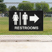 化粧室の印の矢 横断幕 (インサイチュ)