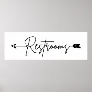 化粧室の向き離れ記号、パーティー矢印ポスター ポスター