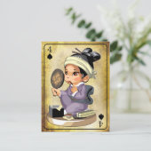 化粧日本のを着た着物の少女 ポストカード (スタンド正面)