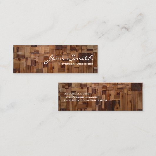 化粧木内装意匠ミニ名刺 スキニー名刺 (正面/裏面)