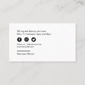 化粧美しいサロンバラ金ゴールドグリッター 名刺 (裏面)