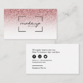 化粧美しいサロンバラ金ゴールドグリッター 名刺 (正面/裏面)