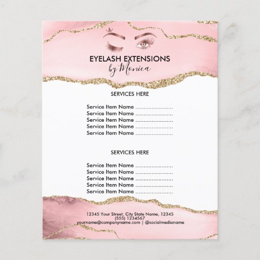 化粧美しいラッシュスサロン赤面ピンモダンク チラシ (正面)