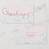 化粧色のブロックのばら色の金ゴールドのタイポグラフィの大理石 名刺 (正面/裏面)