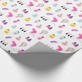 化粧、サロン、美しい、手入れをするプロダクトパターン ラッピングペーパー (角)