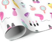 化粧、サロン、美しい、手入れをするプロダクトパターン ラッピングペーパー (ロールコーナー)