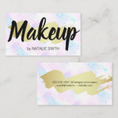 化粧 |ブラシ金ゴールド |モザイクジオメトリック 名刺 (正面/裏面)