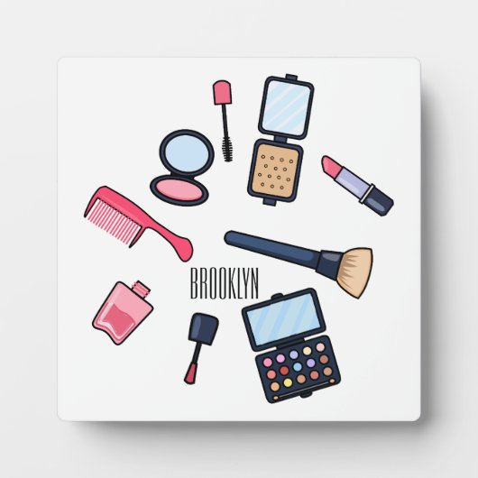 化粧 / メイク カートゥーン イラスト フォトプラーク (正面)