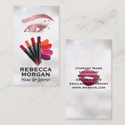 化粧 |口紅の色 名刺 (正面/裏面)