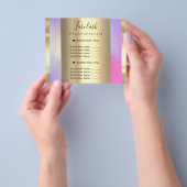 化粧 美容院 髪 ネイル ピンク 料金表 チラシ (手)