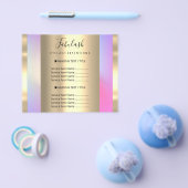 化粧 美容院 髪 ネイル ピンク 料金表 チラシ (シングル)