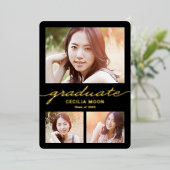 化膿型箔目盛り写真招待状 箔招待状 (立ち正面)