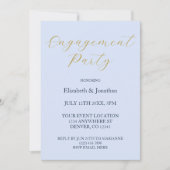 化膿性ブルー婚約パーティ 招待状 (正面)