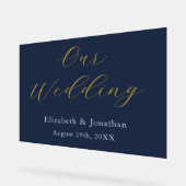 化膿性ブルー結婚ズ アクリルサイン (傾斜)