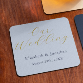 化膿性ブルー結婚ズ スクエアペーパーコースター