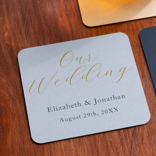 化膿性ブルー結婚ズ スクエアペーパーコースター