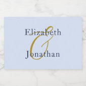 化膿性ブルー結婚ズ スパークリングワインラベル (シングルラベル)