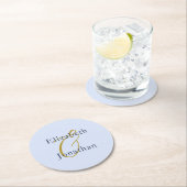 化膿性ブルー結婚ズ ラウンドペーパーコースター (インサイチュ)