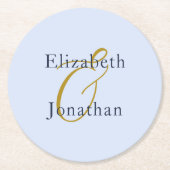化膿性ブルー結婚ズ ラウンドペーパーコースター (正面)