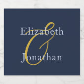 化膿性ブルー結婚ズ リキュールボトルラベル (シングルラベル)