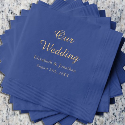 化膿性ブルー結婚ズ 箔ナプキン