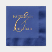 化膿性ブルー結婚ズ 箔ナプキン (正面)