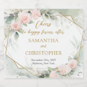 化膿性赤面バラユーカリおよび金ゴールド結婚ズ リキュールボトルラベル (シングルラベル)